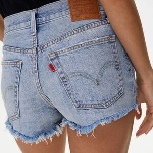Vtg Levi 501 High Waisted Button Fly Distressed Shorts Sz 30 Women BOGO Festival